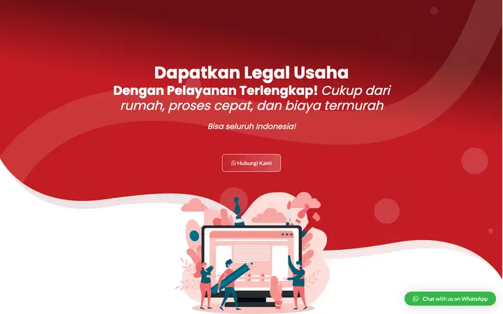 legalusaha.com homepage on desktop