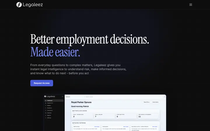legaleez.com homepage on desktop