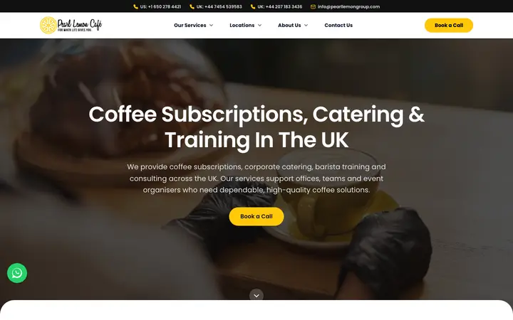 pearllemoncafe.com homepage