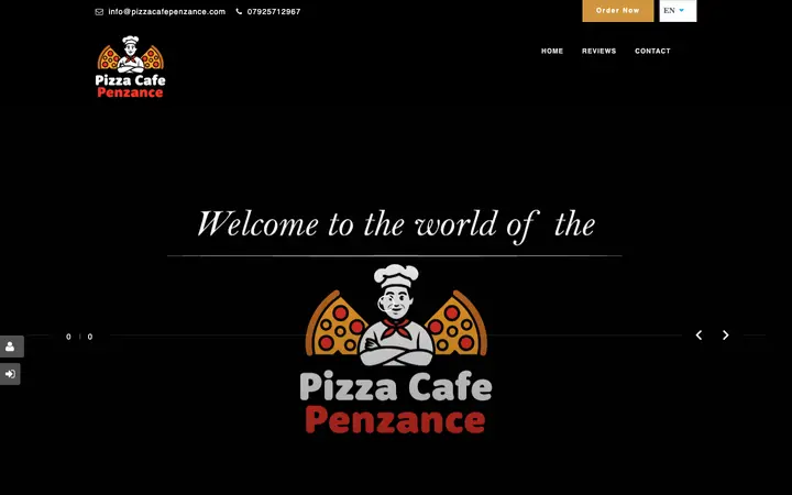 pizzacafepenzance.com homepage on desktop