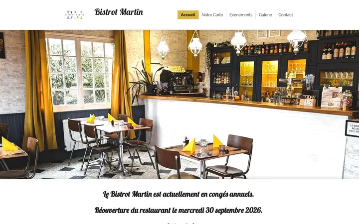 bistrotmartin.fr homepage