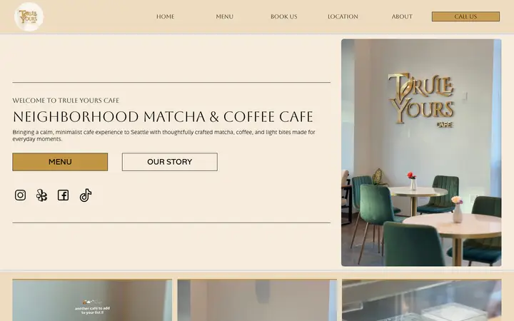 truleyourscafe.com homepage