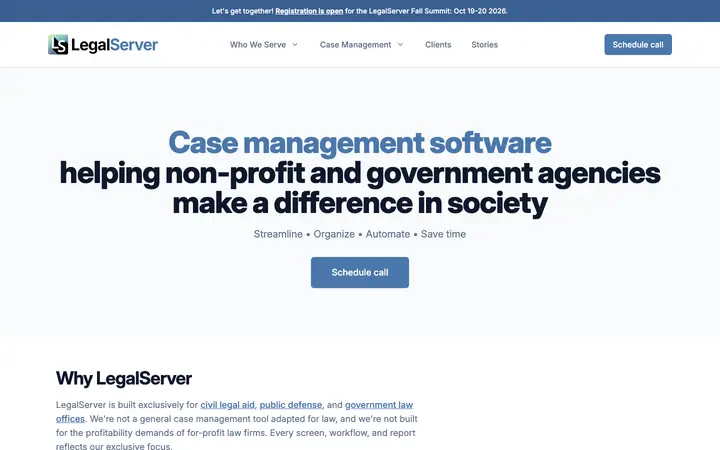 legalserver.org homepage