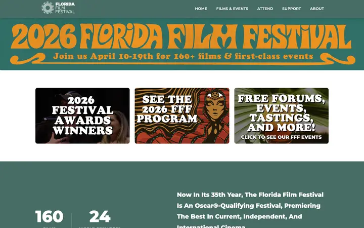 floridafilmfestival.com homepage on desktop