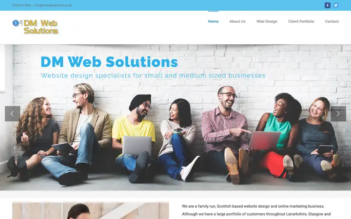 dmwebsolutions.co.uk homepage