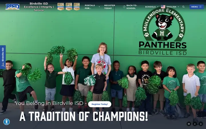 birdvilleschools.net homepage