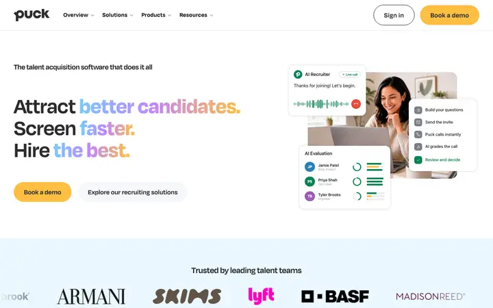 careerpuck.com homepage
