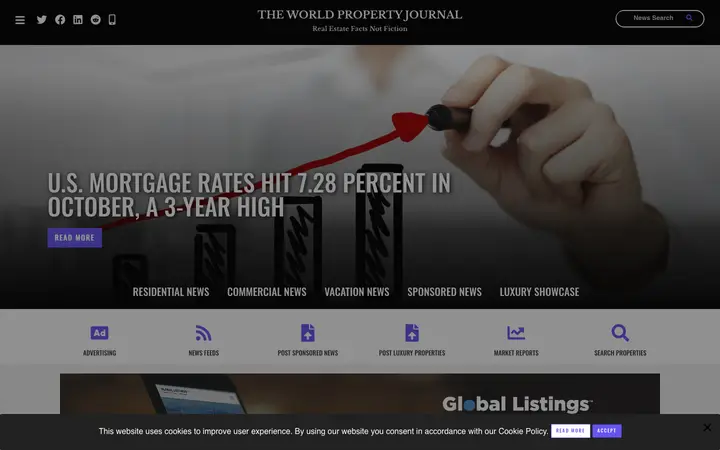 worldpropertyjournal.com homepage on desktop