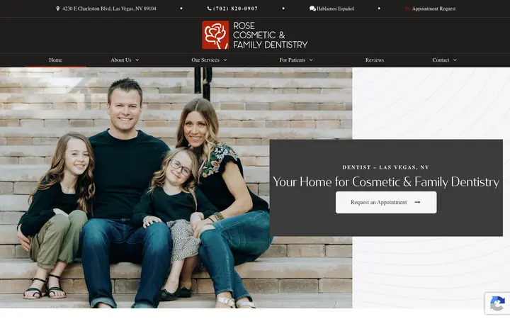 dentalrose.com homepage