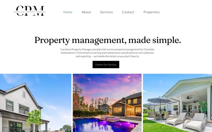 carolinaspropertymanager.com homepage
