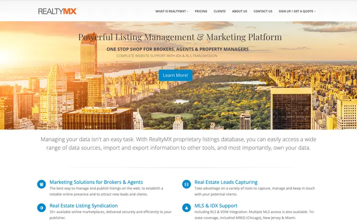 realtymx.com homepage on desktop