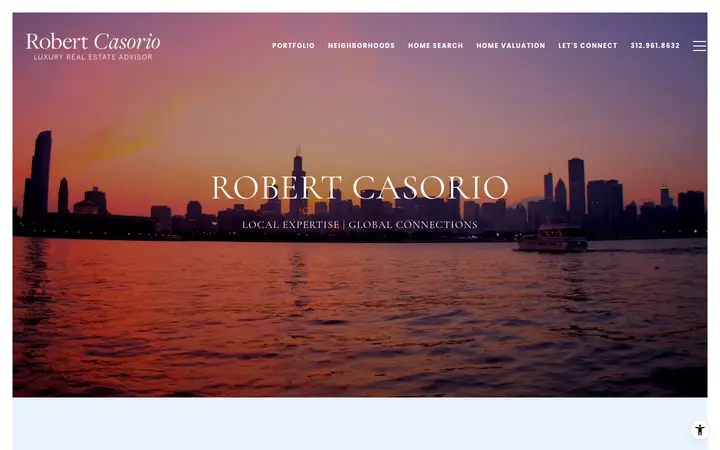 robertcasorio.com homepage on desktop