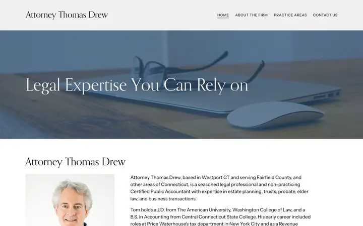 attorneythomasdrew.com homepage