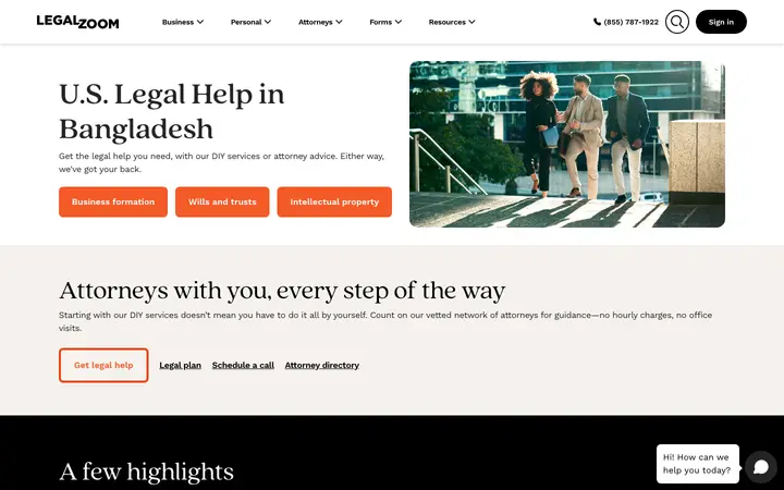 legalzoom.com homepage