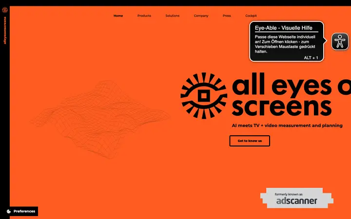 alleyesonscreens.com homepage