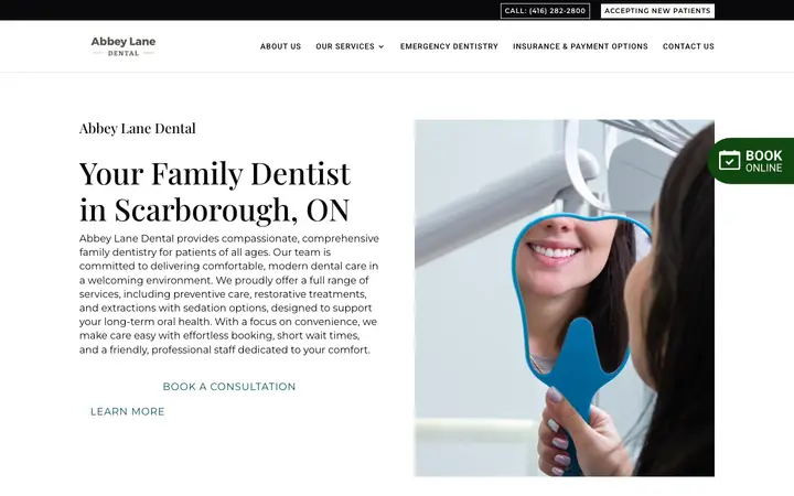 abbeylanedental.com homepage
