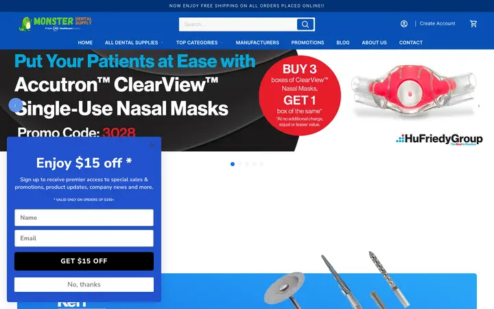 monsterdental.com homepage