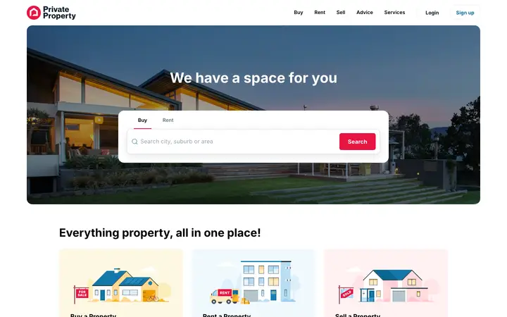 privateproperty.co.za homepage