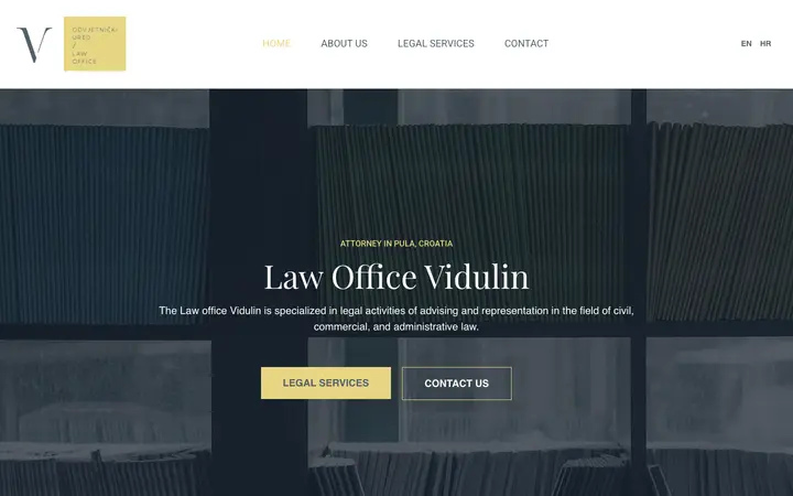 vidulin-law.eu homepage