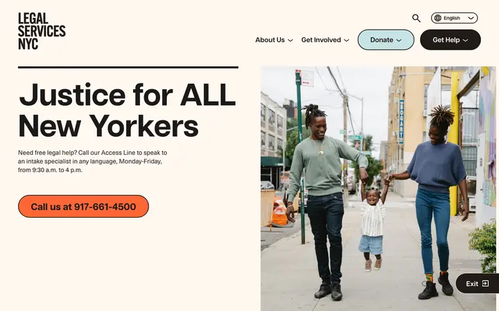 legalservicesnyc.org homepage