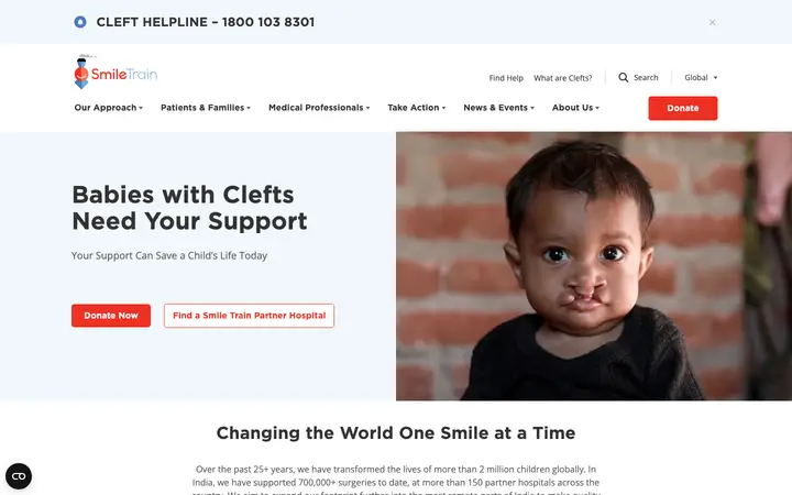 smiletrainindia.org homepage