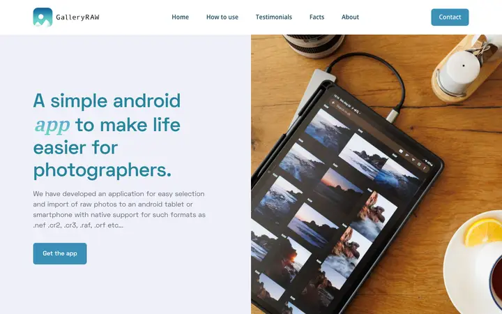 galleryraw.app homepage