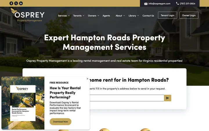 ospreyrentalmanagement.com homepage
