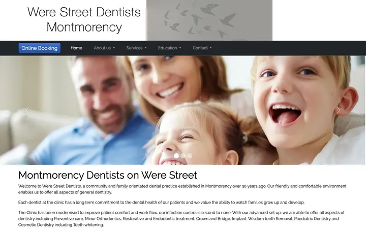 montmorencydentists.com.au homepage on desktop