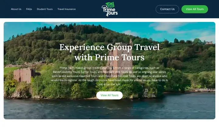 goprimetours.com homepage