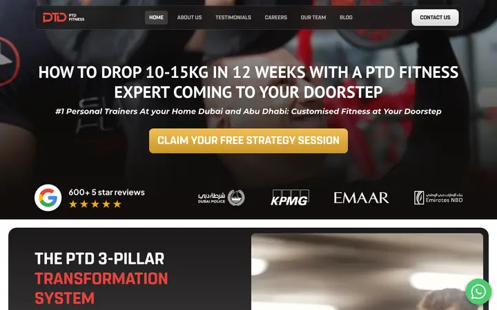 personaltrainersdubai.com homepage