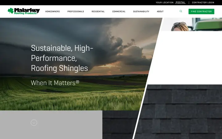 malarkeyroofing.com homepage