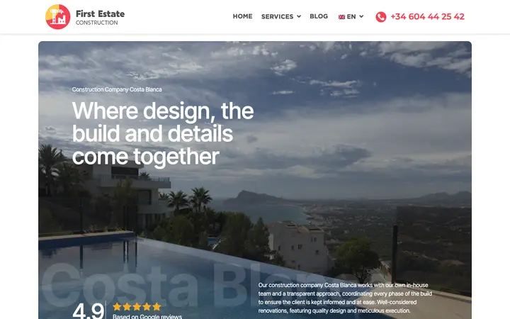 firstestateconstruction.com homepage