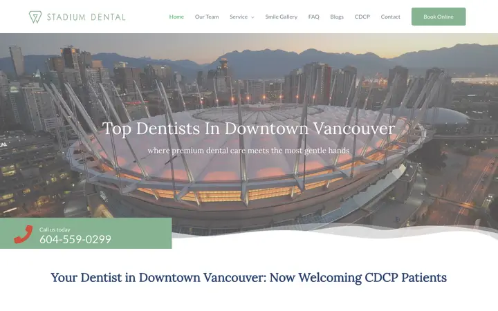 stadium-dental.com homepage
