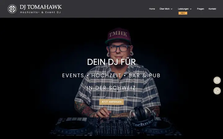 deineventdj.ch homepage