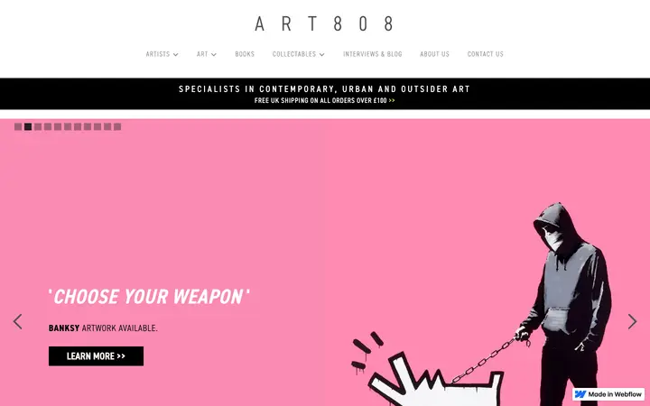 art808.co.uk homepage