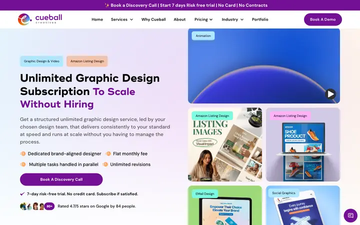 cueballcreatives.com homepage