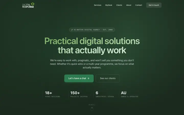 digitalresponse.com.au homepage