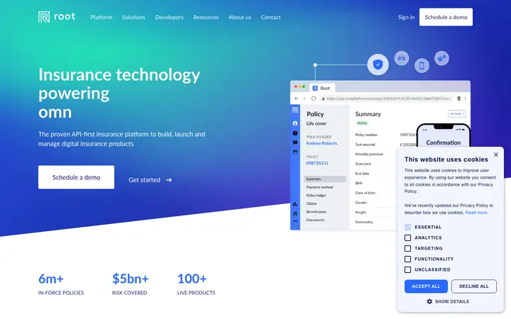 rootplatform.com homepage