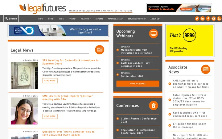 legalfutures.co.uk homepage