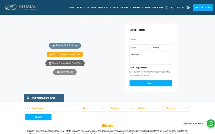 blumacrealtors.com homepage