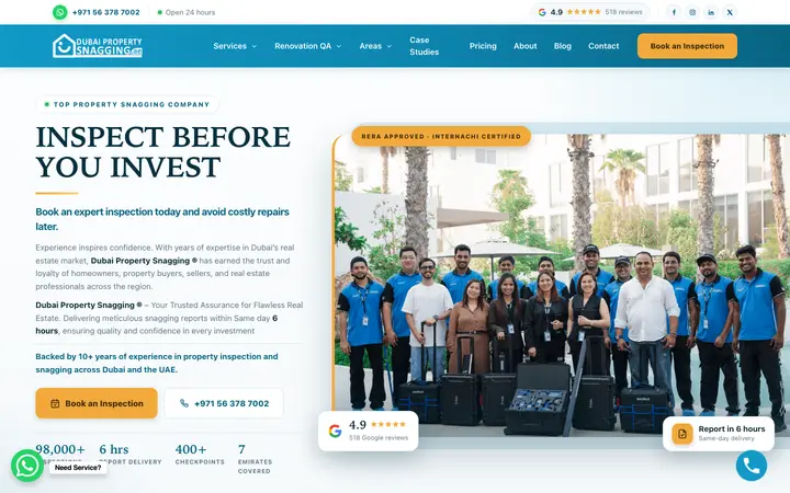 dubaipropertysnagging.ae homepage