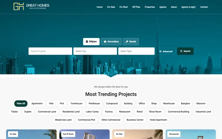 greathomes.ae homepage