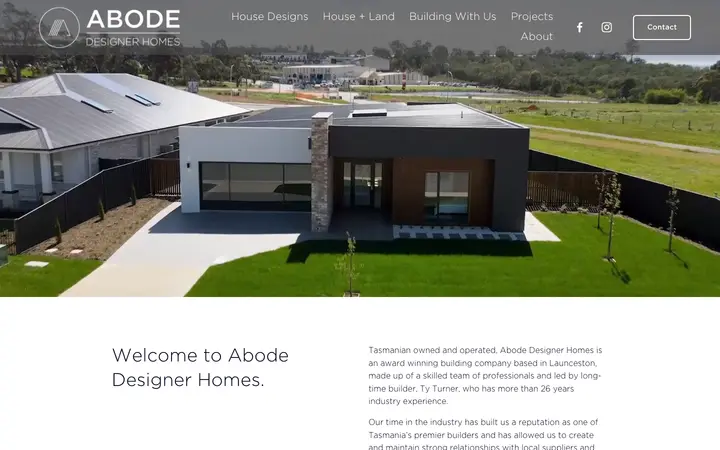 abodedesignerhomes.com.au homepage