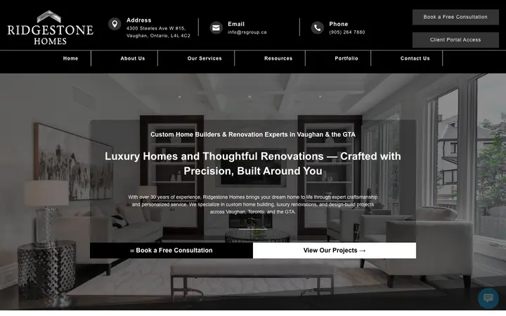ridgestonehomes.ca homepage