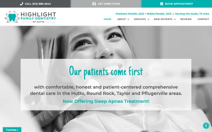 highlightfamilydentistry.com homepage