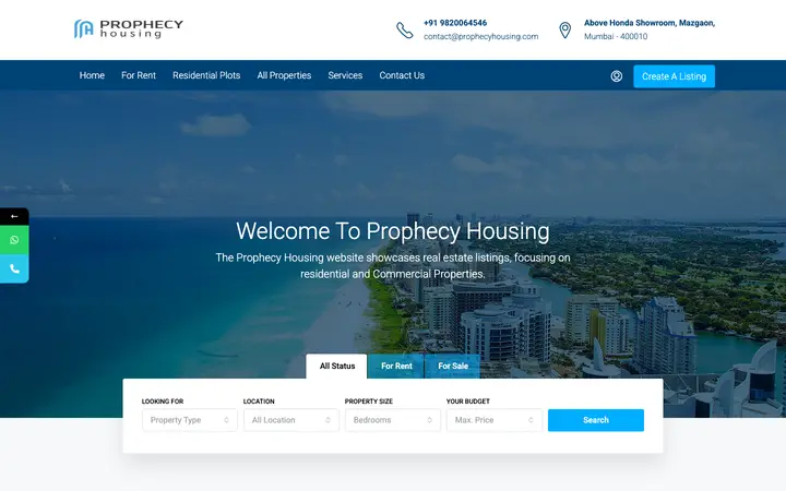 prophecyhousing.com homepage