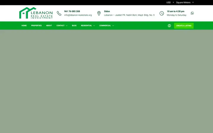 lebanon-realestate.org homepage