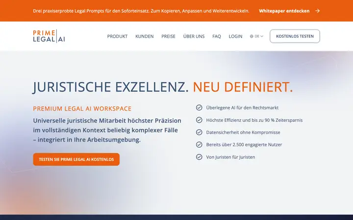 primelegal.ai homepage
