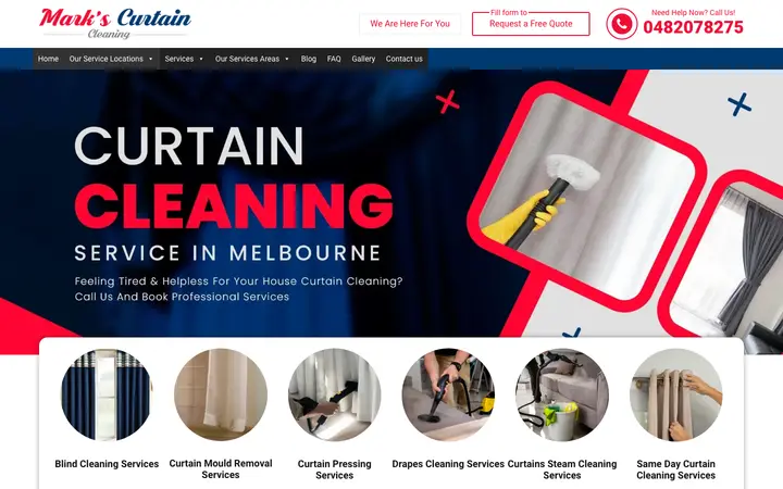 markscurtaincleaning.com.au homepage