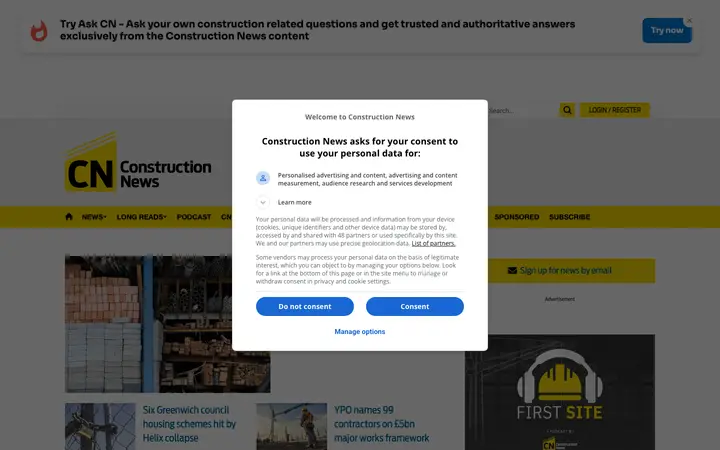 constructionnews.co.uk homepage